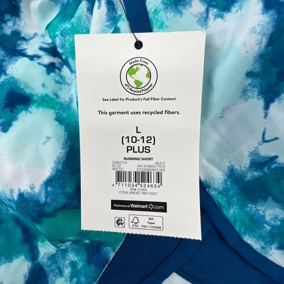 NWT Athletic Works Blue Tie Dye Athletic Shorts Size 10/12 Plus Girl’s - Picture 5 of 5